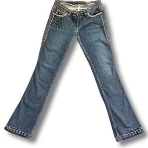 Elvis low rise boot jeans.